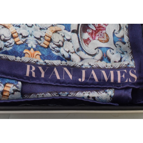 675 - A Ryan James Lee Italian Architecture Themed Silk Scarf In Box.