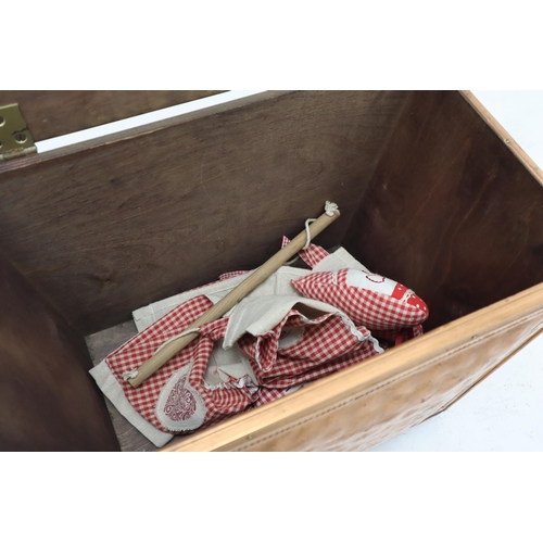 683 - A Hammered Copper Storage Box, Containing a Selection of Household Items. Approx 10.5