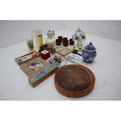 696 - Mixed Lot to include Indian Coffee pot, Hand painted Tile, Chinese Ginger jar, Myott Luster glazed W... 