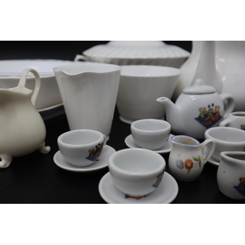 697 - Selection including Teapot, jug, Plates and Miniature Teaset