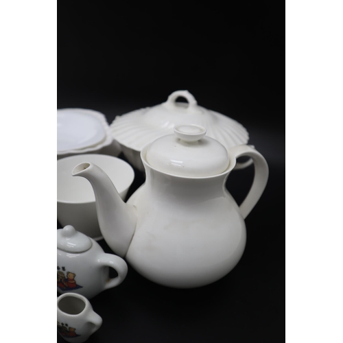 697 - Selection including Teapot, jug, Plates and Miniature Teaset