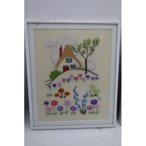 690 - Various Selection Of Embroidery Art In Frames