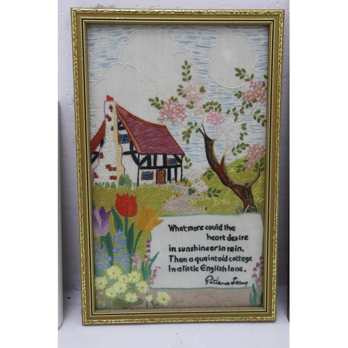 690 - Various Selection Of Embroidery Art In Frames