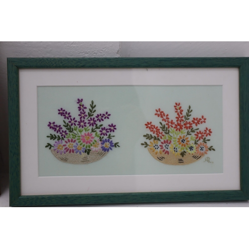 690 - Various Selection Of Embroidery Art In Frames