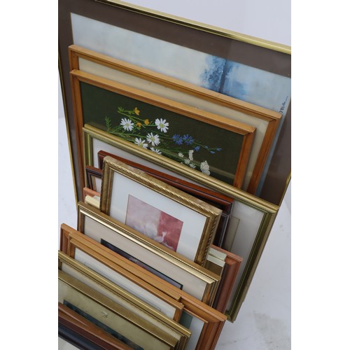 619 - Large Selection of Framed and Glazed pictures (Rack not Included)