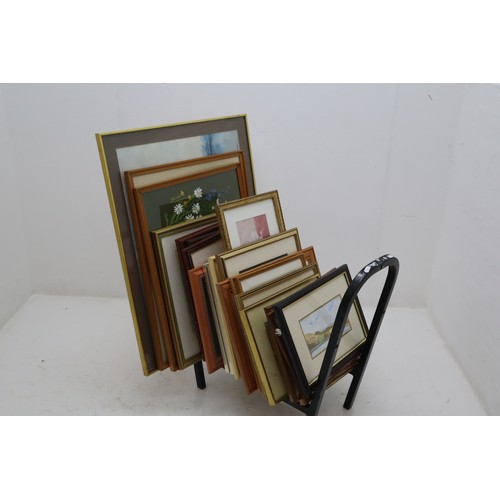 619 - Large Selection of Framed and Glazed pictures (Rack not Included)