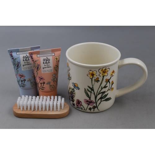 250 - Heathcote and Ivory In the Garden Mug, Brush, Hand Wash and Butter Cream