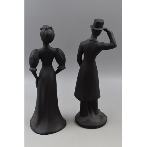 291 - Pair of Royal Wessex matt Black Edwardian Style Figurines (31cm)