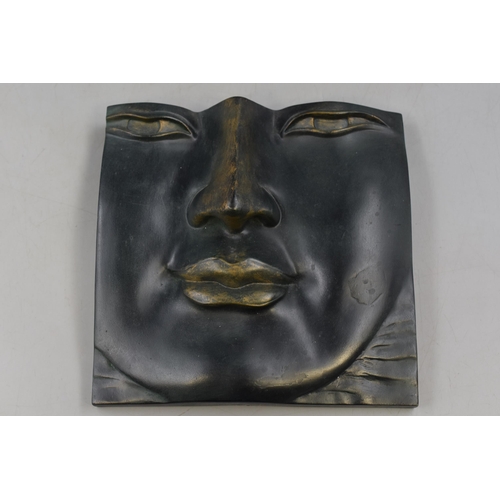 351 - Three Wall Hanging Bronzed Effect Three Dimensional Buddha Pictures 8