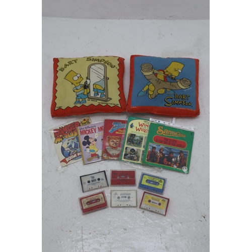 540 - Mixed Lot to include Vintage Children's Reading Books Story Telling Tapes, and Two Bart Simpson Pill... 