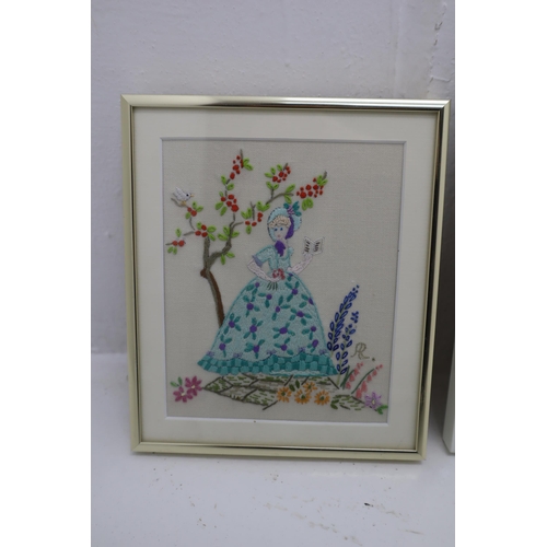 690 - Various Selection Of Embroidery Art In Frames