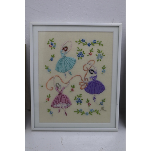 690 - Various Selection Of Embroidery Art In Frames