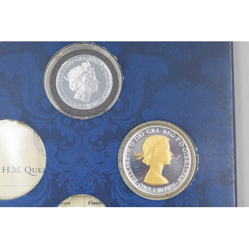 173 - Queen Elizabeth II 90th Birthday Proof and Brilliant Uncirculated Crown and Half Crown with Layered ... 