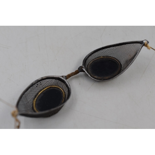 180 - 1850's Antique Railroad Cinder Goggles