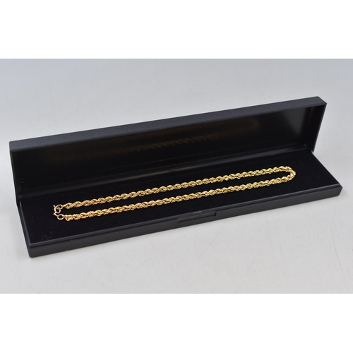 5 - Hallmarked Gold 375 (9ct) Rope Chain Complete with Presentation Box (10.15 grams)