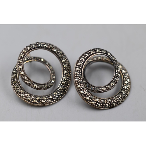 15 - Pair of Vintage Marcasite Silver 925 Earrings.