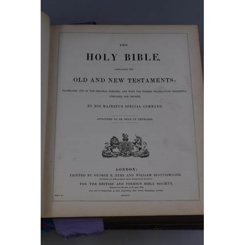 274 - Antique St James Family Bible containing Old and New Testiments circa 1855