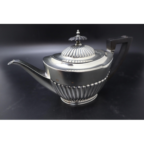 22 - Walker & Hall Silver Plated teapot and a Victorian Cooper and Sons Sugar Bowl with Scoop