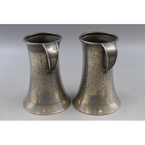 282 - Pair of Arts and Crafts Warric Pewter Vases (16cm)