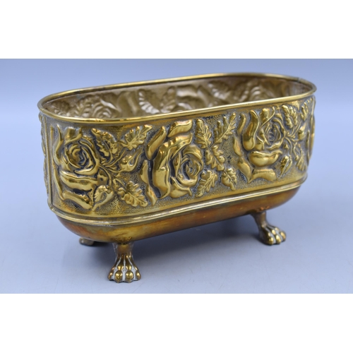 309 - Antique Brass Footed Planter (8