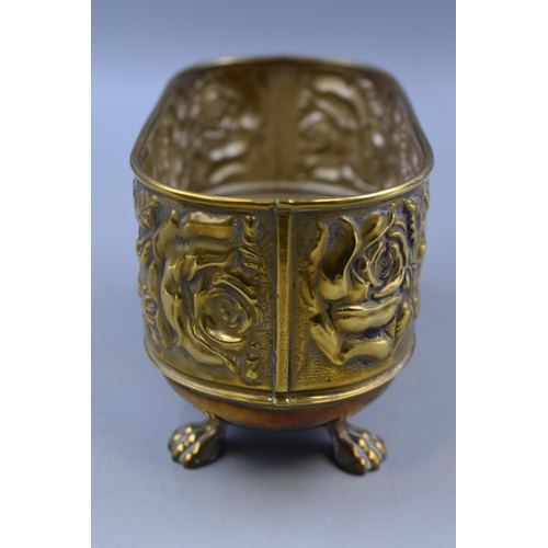 309 - Antique Brass Footed Planter (8