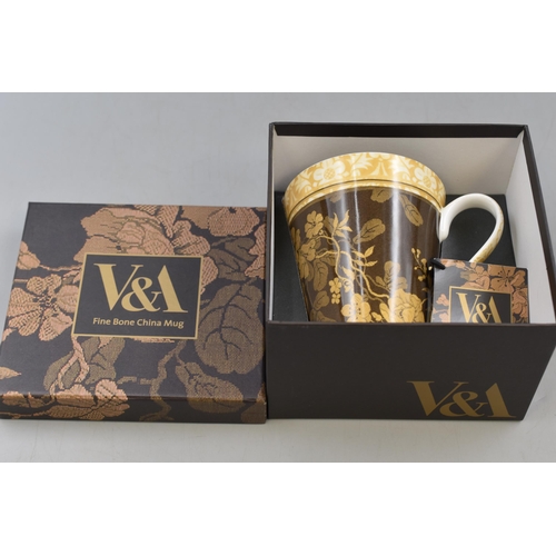 322 - Boxed V & A 'Jacquard' Fine Bone China Mug,