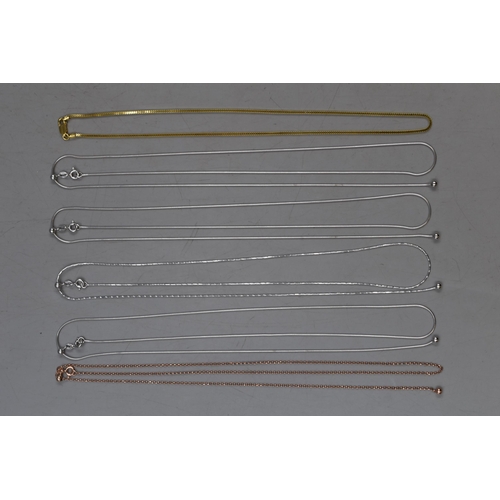 78 - Selection of Six Silver 925 Necklace Chains.