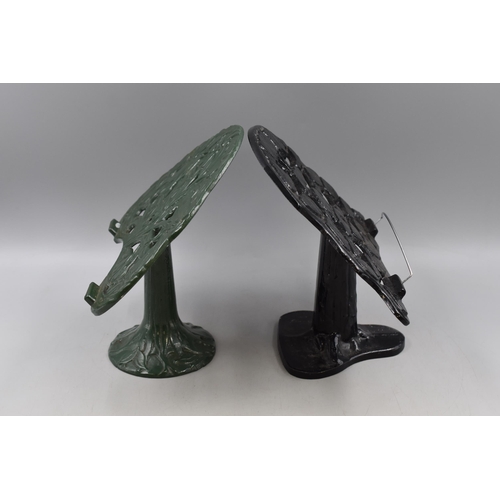 352 - Two Cast iron Cook Book Stands