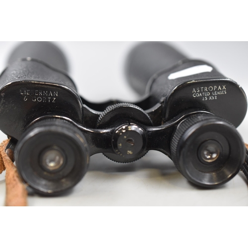 360 - Vintage Pair of Liebermand and Gortz Astropax Binoculars 25 x 52 with original case