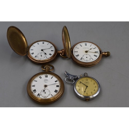 86 - A Selection of Four Pocket Watches For Spares and Repairs. Includes Waltham, Russell & Son and Light... 