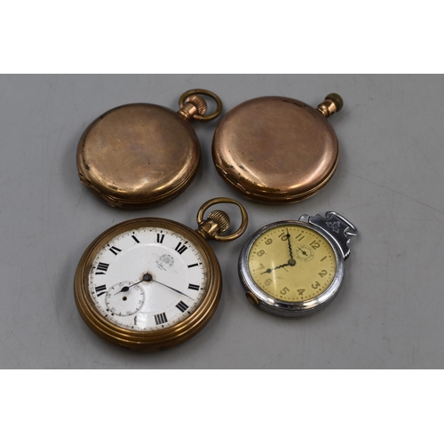 86 - A Selection of Four Pocket Watches For Spares and Repairs. Includes Waltham, Russell & Son and Light... 