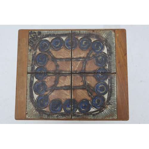 379 - A Danish Ceramic Tile Topped Side Table, Approx 16.5