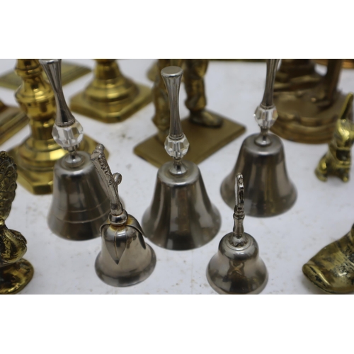 391 - A Selection of Mostly Brass Items, Includes Brass Pan, Candlesticks and More.