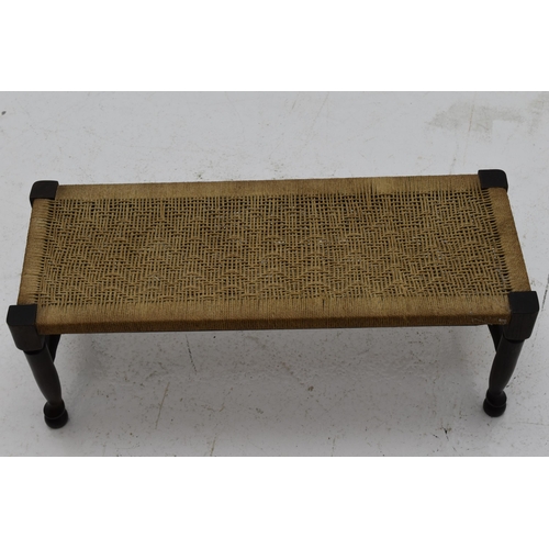 398 - Antique Farmhouse Woven Cord Bench Stool 31