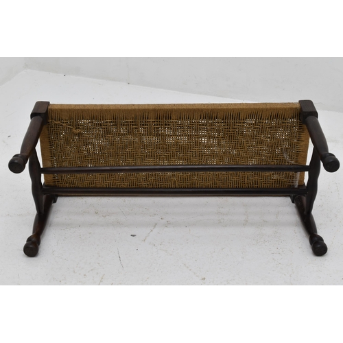 398 - Antique Farmhouse Woven Cord Bench Stool 31