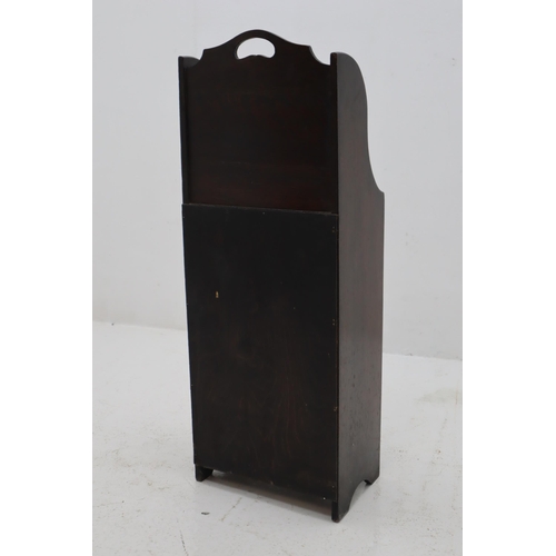 399 - Vintage Dark Oak Newspaper Stand with Storage Cupboard (84cm x 31cm)