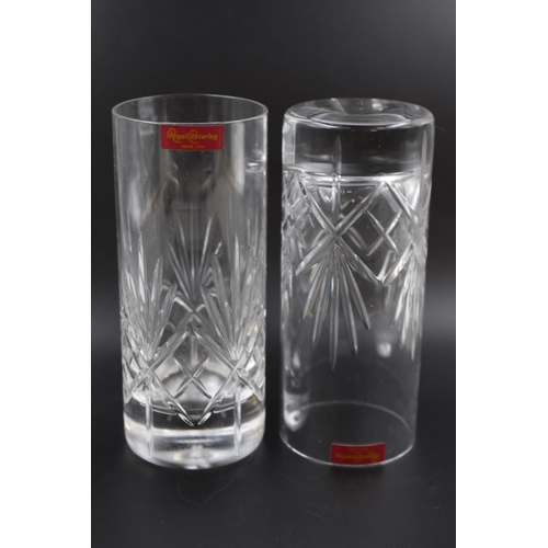 415 - Pair of Royal Brierley Berkeley Highball Crystal Glasses in Box