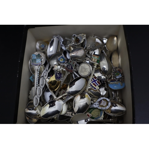 421 - Large Selection of Silver Plated Commemorative Tea Spoons (1.14kg)