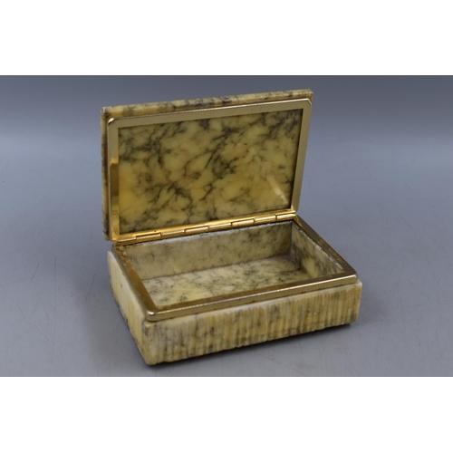 133 - Onyx Storage Box By  Genuine Alabaster Approx 6