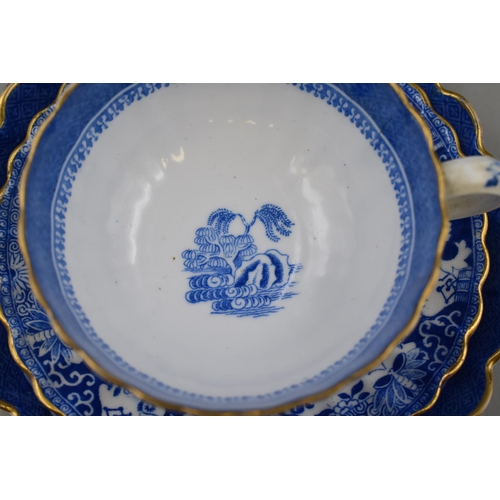 188 - A Selection of Blue and White Ceramic Pieces. Includes Spode Copeland Trio Set, Royal Drown Derby Tr... 