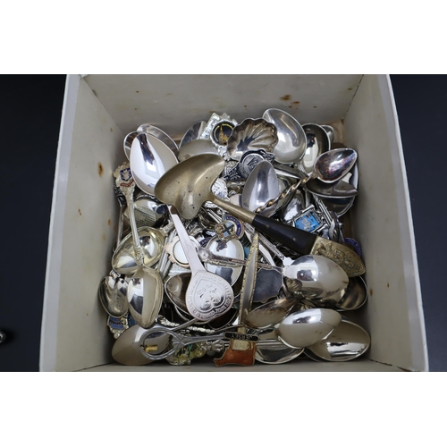 422 - Large Selection of Silver Plated Commemorative Tea Spoons (1.2kg)