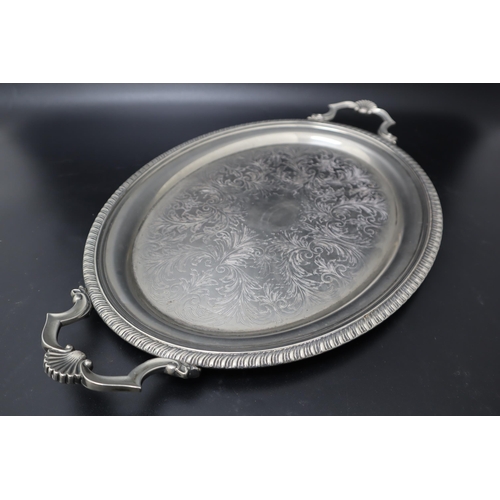 431 - Two Large Silver Plated serving Trays (Largest 26