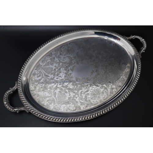 431 - Two Large Silver Plated serving Trays (Largest 26