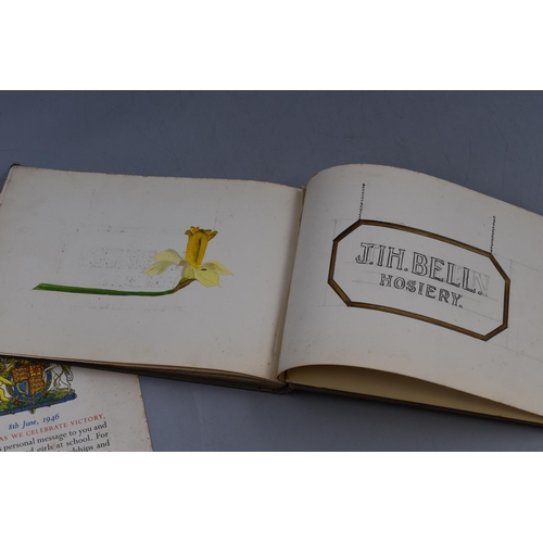 451 - An Artists Sketch Book Dating From The 1930s with a Selection of Drawing's by J H Bell all Initialed... 