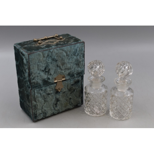 206 - Pair of Vintage Perfume Bottles in Velvet Case (a/f)