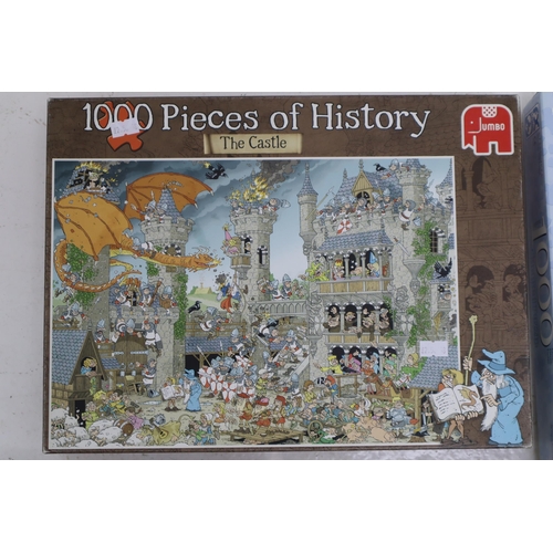 460 - A Selection of Eight Jigsaw Puzzles. Includes Amalfi Coast, Pieces of History; The Castle, Santa's W... 