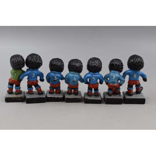 213 - Selection of 7 Vintage Robertson's Golly Football Figures (one with Missing Hand)