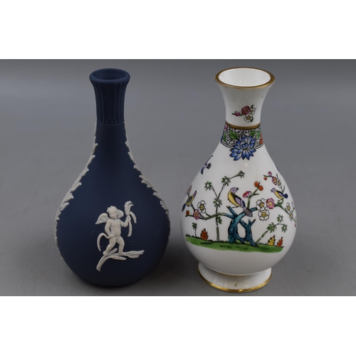 216 - Two Ceramic Bud Vases, Includes Wedgwood Jasperware and Mintons. a/f