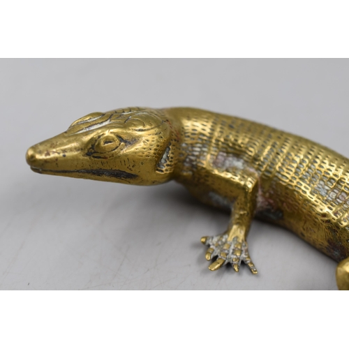 221 - Brass Lizard Desk Decoration Approx 11