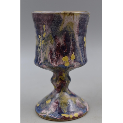 224 - Ceramic Goblet In Splashes Of Paint